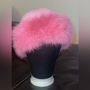Women’s Pink Faux Fur Winter Hat – Soft Plush Cozy Warm One Size